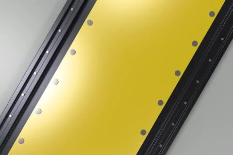 Rectangular colored plate on black and white background with rivets 库存插图