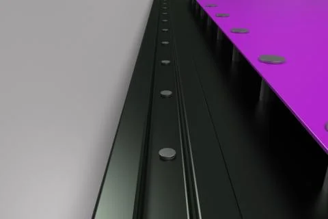 Rectangular colored plate on black and white background with rivets 库存插图