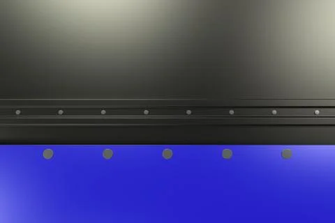 Rectangular colored plate on black background with rivets 库存插图