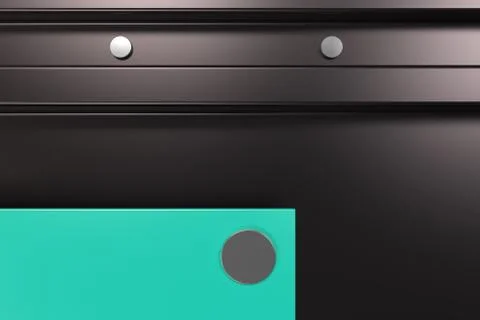 Rectangular colored plate on black background with rivets 库存插图