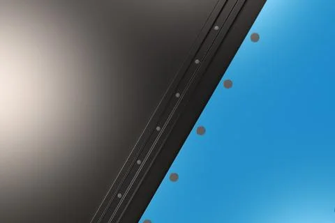 Rectangular colored plate on black background with rivets 库存插图