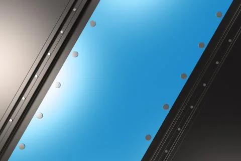Rectangular colored plate on black background with rivets 스톡 일러스트