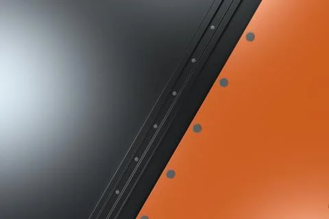 Rectangular colored plate on black background with rivets 库存插图