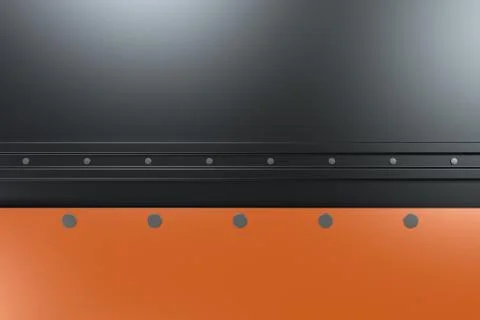 Rectangular colored plate on black background with rivets Stock Illustration