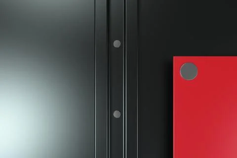 Rectangular colored plate on black background with rivets 库存插图
