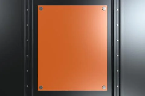 Rectangular colored plate on black background with rivets 库存插图