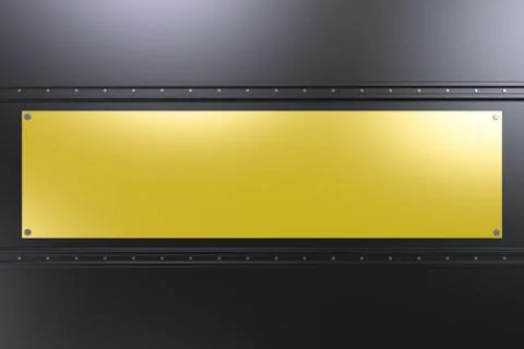 Rectangular colored plate on black background with rivets 库存插图