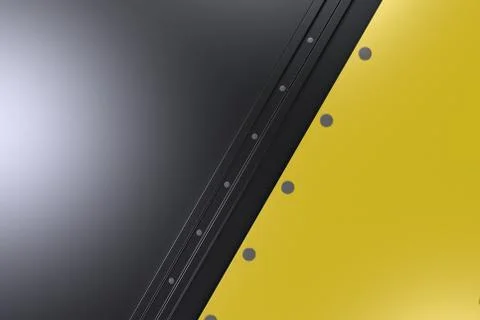 Rectangular colored plate on black background with rivets Stock Illustration