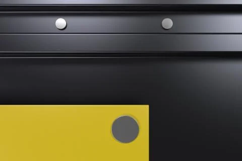 Rectangular colored plate on black background with rivets 库存插图