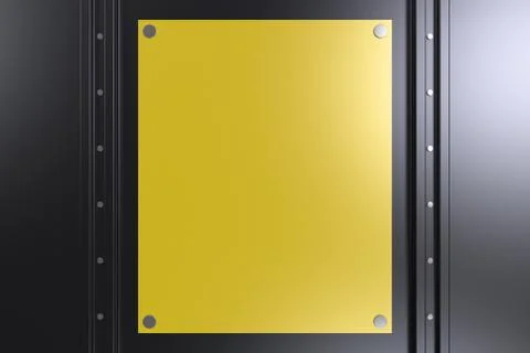 Rectangular colored plate on black background with rivets 库存插图