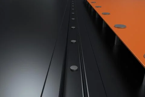 Rectangular colored plate on black background with rivets Stock Illustration