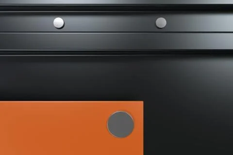 Rectangular colored plate on black background with rivets イラスト素材