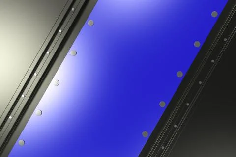 Rectangular colored plate on black background with rivets 库存插图