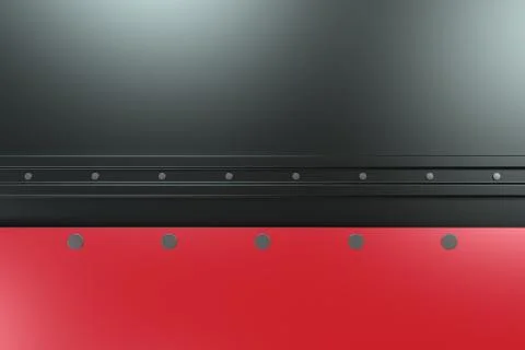 Rectangular colored plate on black background with rivets Stock Illustration