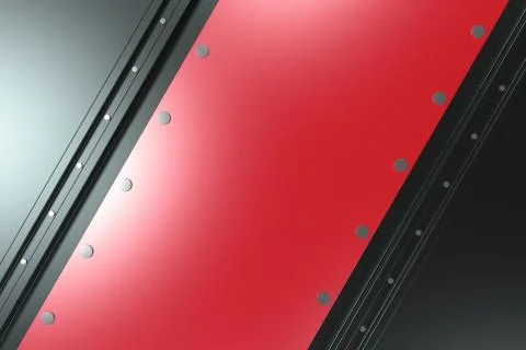 Rectangular colored plate on black background with rivets 库存插图