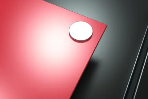 Rectangular colored plate on black background with rivets Stock Illustration