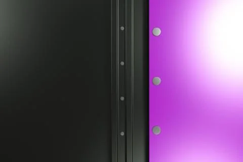 Rectangular colored plate on black background with rivets 库存插图