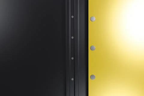 Rectangular colored plate on black background with rivets 库存插图