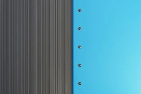 Rectangular colored plate with rivets on brushed metal background 스톡 일러스트