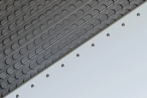 Rectangular colored plate with rivets on circular grille background Ilustración de archivo