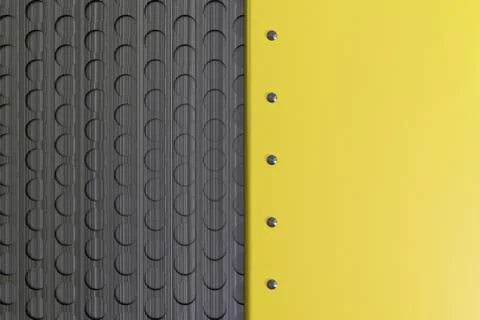 Rectangular colored plate with rivets on circular grille background Stock Illustration