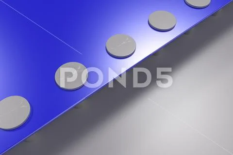 Rectangular colored plate on white background with rivets Stock-Illustration