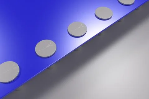 Rectangular colored plate on white background with rivets Stock Illustration