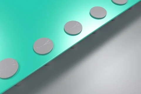 Rectangular colored plate on white background with rivets イラスト素材