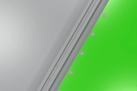 Rectangular colored plate on white background with rivets Stock Illustration