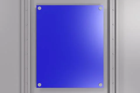 Rectangular colored plate on white background with rivets 库存插图