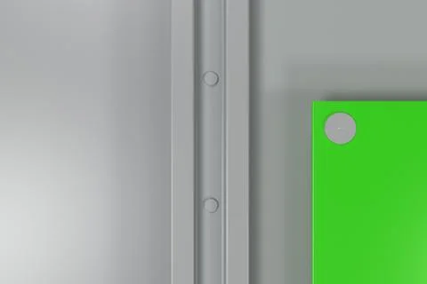 Rectangular colored plate on white background with rivets 库存插图