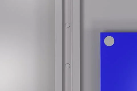 Rectangular colored plate on white background with rivets 库存插图