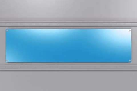 Rectangular colored plate on white background with rivets Stock Illustration