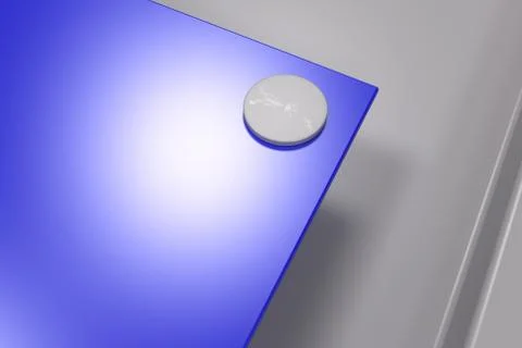 Rectangular colored plate on white background with rivets 库存插图