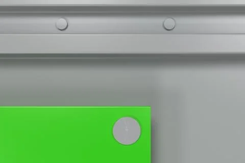 Rectangular colored plate on white background with rivets Stock Illustration