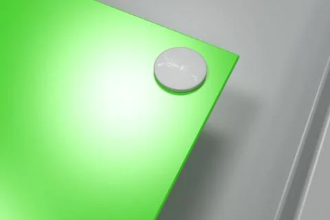 Rectangular colored plate on white background with rivets Stock Illustration