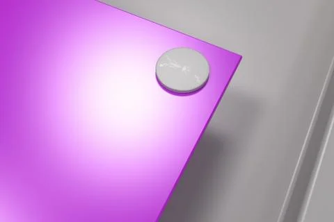 Rectangular colored plate on white background with rivets Stock Illustration