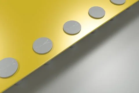 Rectangular colored plate on white background with rivets 库存插图