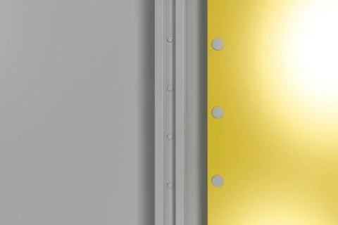 Rectangular colored plate on white background with rivets 库存插图