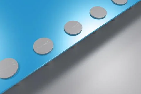 Rectangular colored plate on white background with rivets Stock Illustration