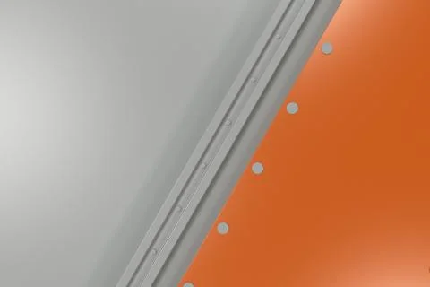 Rectangular colored plate on white background with rivets 库存插图