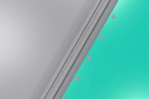 Rectangular colored plate on white background with rivets 库存插图