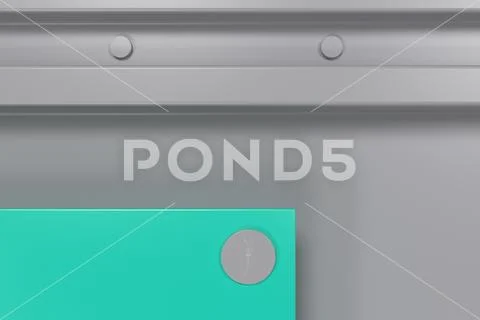Rectangular colored plate on white background with rivets Stock-Illustration