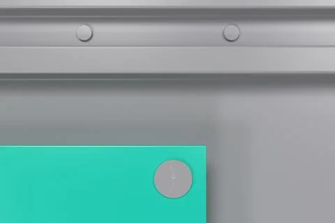 Rectangular colored plate on white background with rivets Stock Illustration