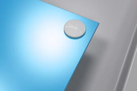 Rectangular colored plate on white background with rivets 库存插图