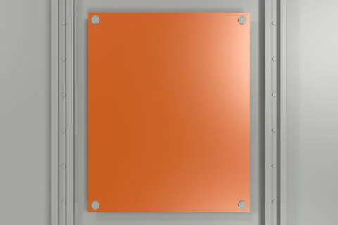 Rectangular colored plate on white background with rivets イラスト素材