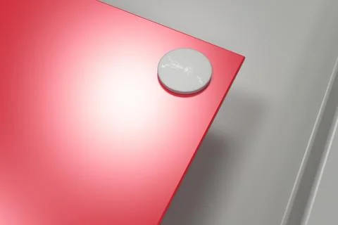 Rectangular colored plate on white background with rivets Stock Illustration