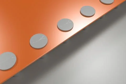 Rectangular colored plate on white background with rivets イラスト素材