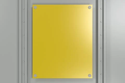 Rectangular colored plate on white background with rivets 库存插图