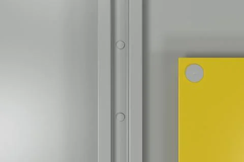 Rectangular colored plate on white background with rivets 库存插图